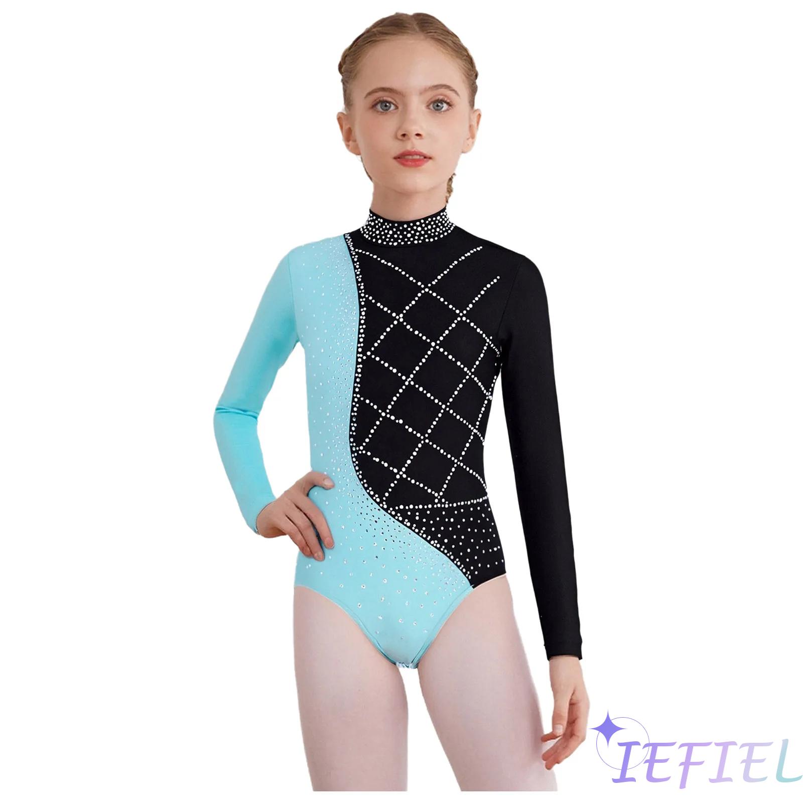 Yoga Pilates Girl - Girls Shiny Rhinestones Gymnastics Lyrical Dance