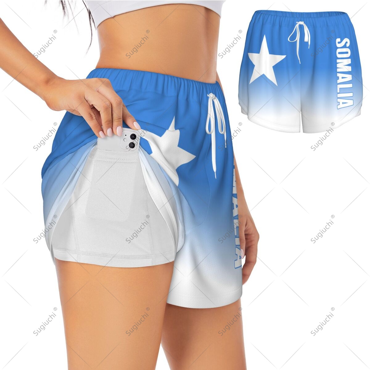 Yoga Pilates Girl - Women Girl Sports Shorts Somalia Flag