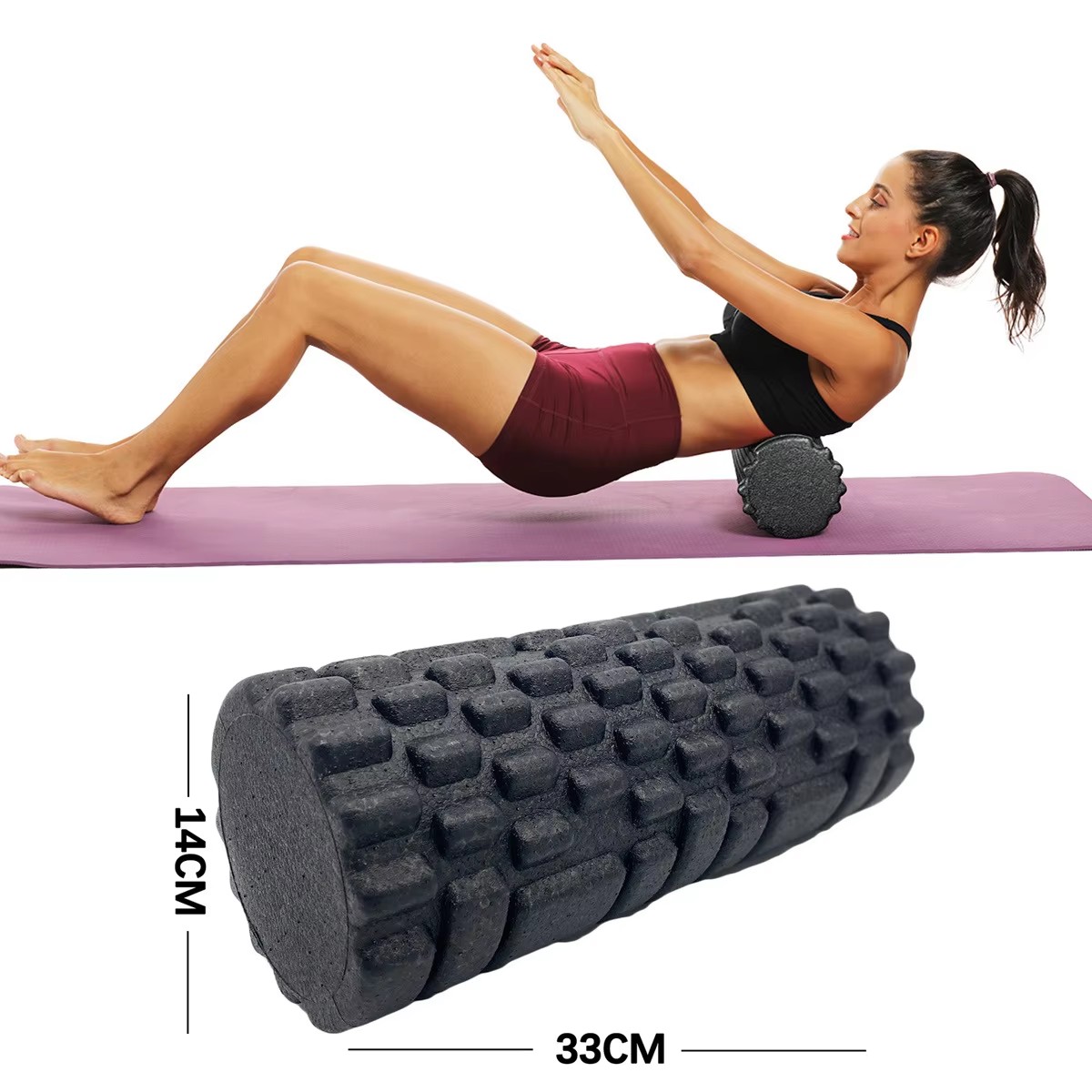 Pilates Yoga Shoes - 30/33cm Fitness Foam Roller Yoga Massage
