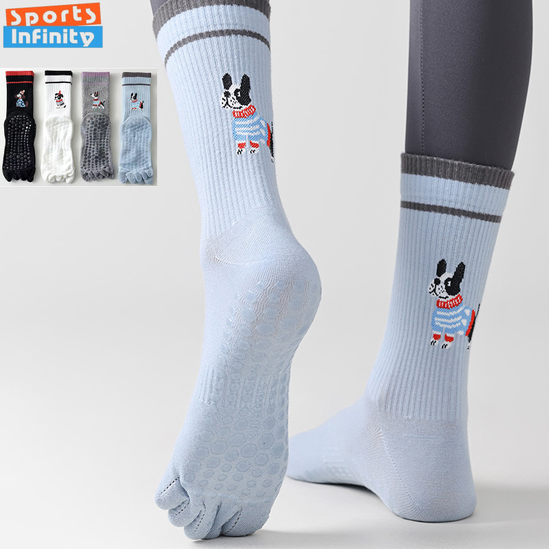 Pilates Yoga Workout - Cute Dog Print Yoga Socks Anti