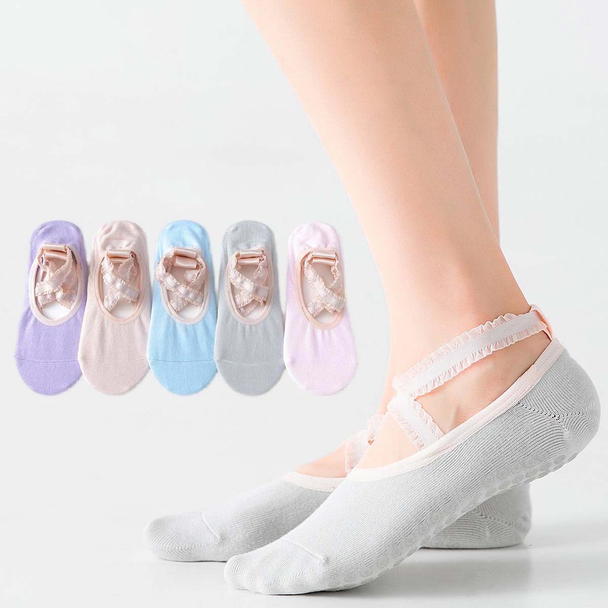 Yoga Pilates Girl - Professional Solid Color Yoga Socks Silicone