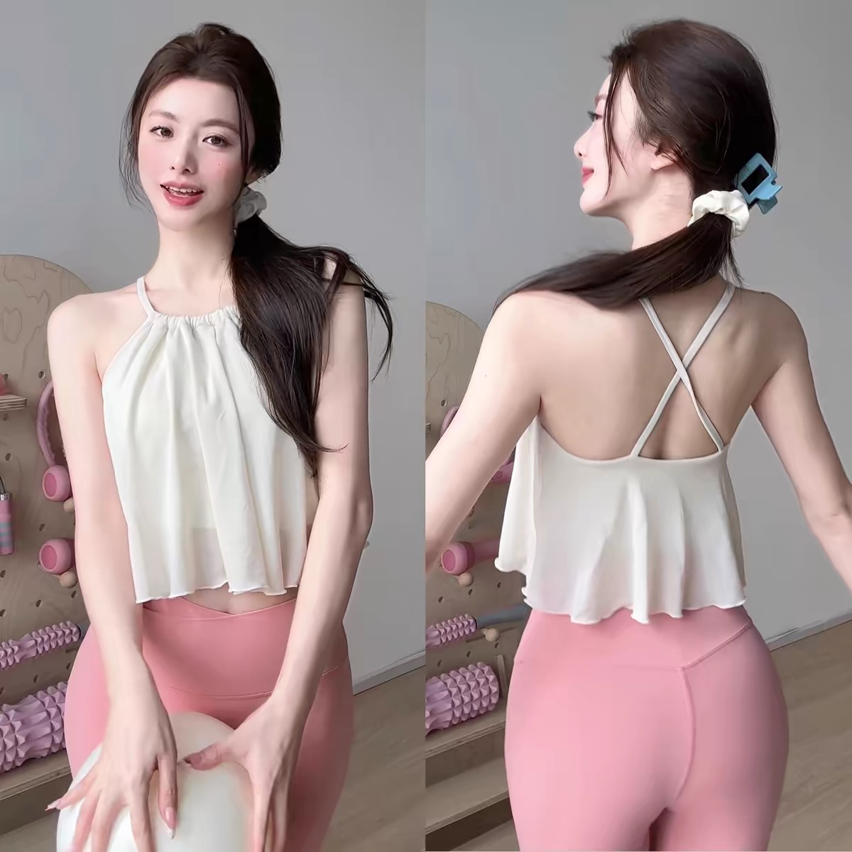 Pilates Yoga Clothes - Cloud-sensing Mesh Small Suspender Sports Bra