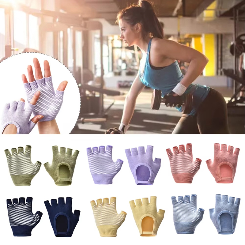 Pilates Yoga Aerial - 1Pair Half Finger Anti-Slip Yoga Gloves