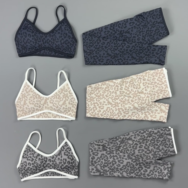 Pilates Yoga Clothes - 2 Pieces Yoga Set Women Leopard