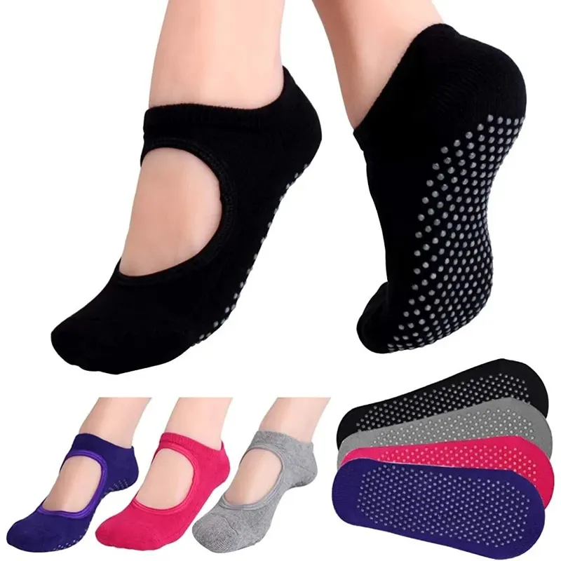 Pilates Yoga Workout - Backless Non-slip Fitness Yoga Socks Cotton