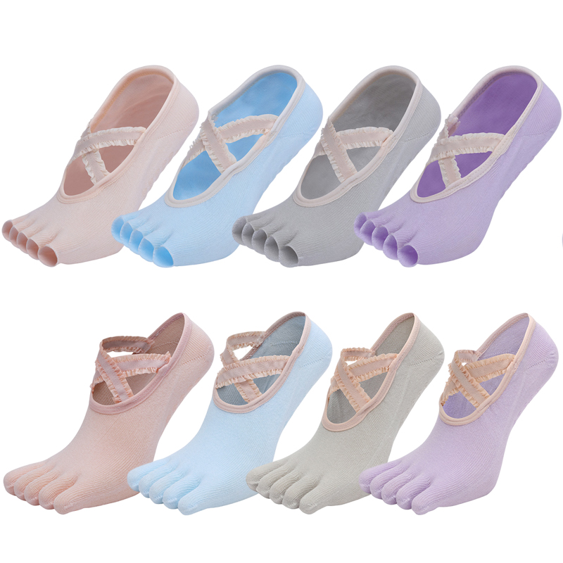 Pilates Yoga Workout - Five Finger Yoga Socks Lace Cross