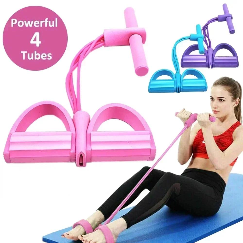 Pilates Yoga Home Workout - 4/6 Level Resistance Band Elastic Bands