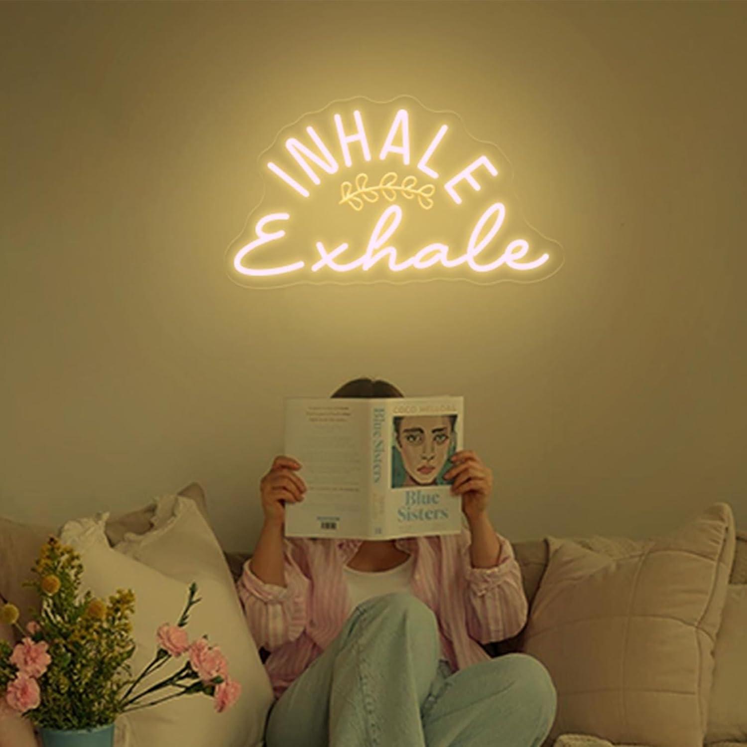 Inhale Exhale Neon Sign Dimmab - Pilates Yoga Wellness review and price