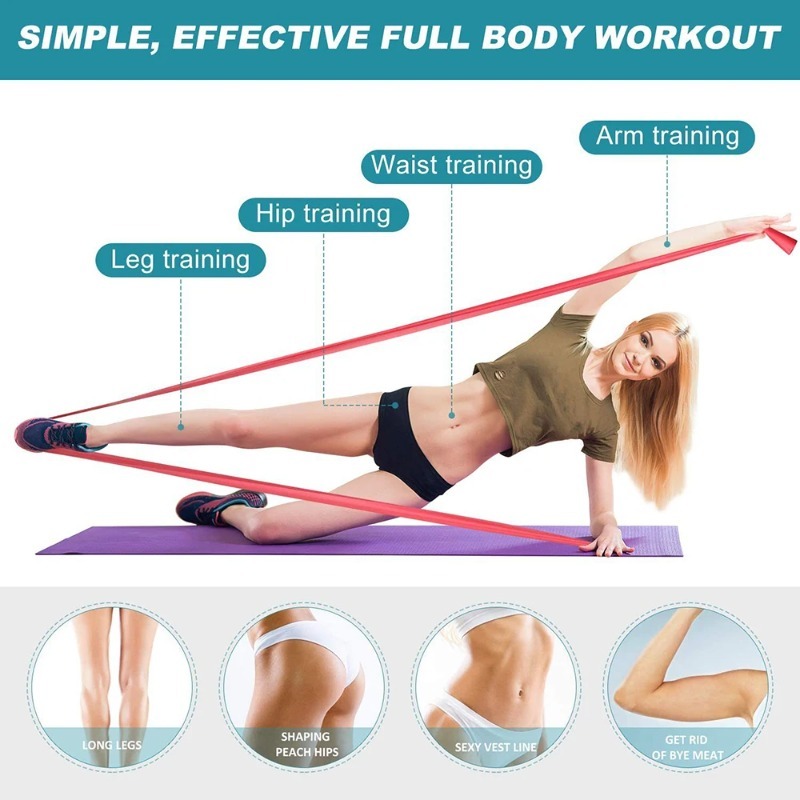 Natural Latex Resistance Bands - Pilates Yoga Home Workout review and price
