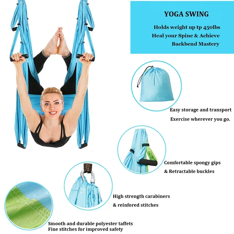 6 Handles Aerial Yoga Hammock  - Pilates Yoga Aerial review and price