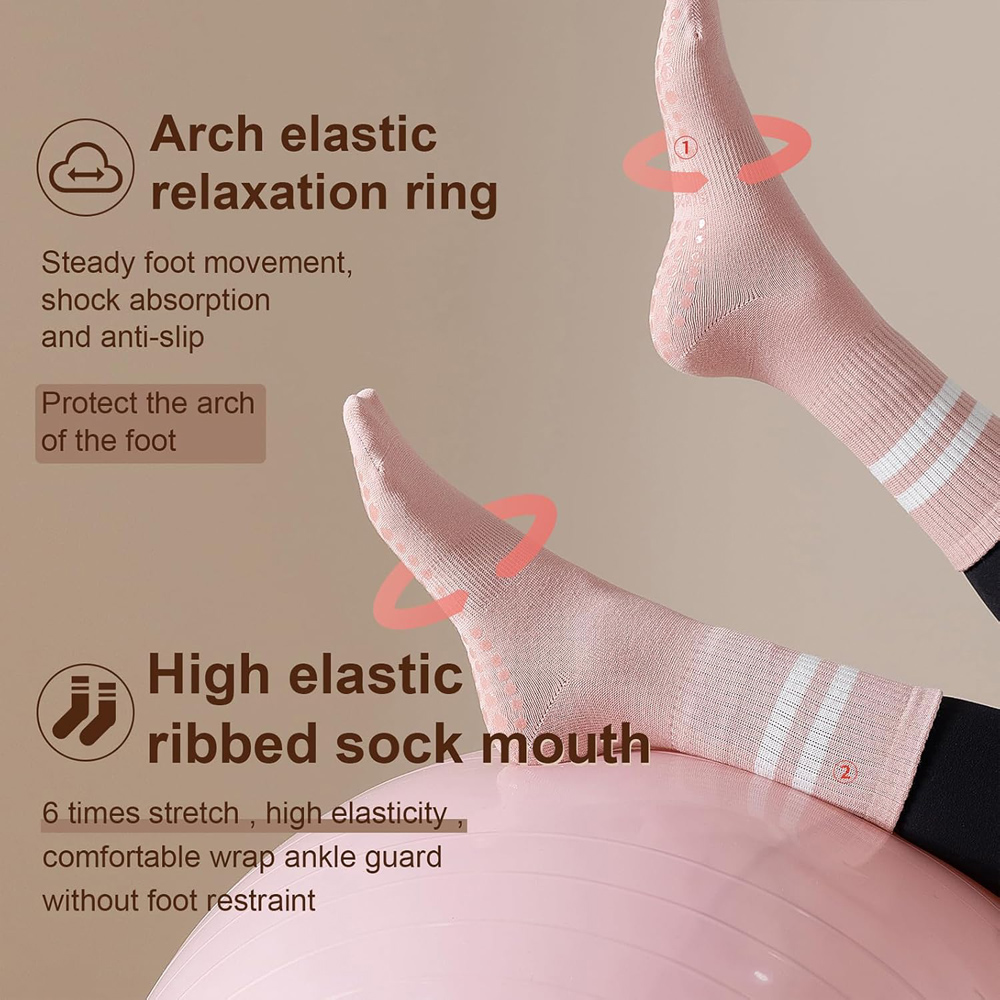 Yoga Pilates Socks with Grips  - Pilates Yoga Workout review and price
