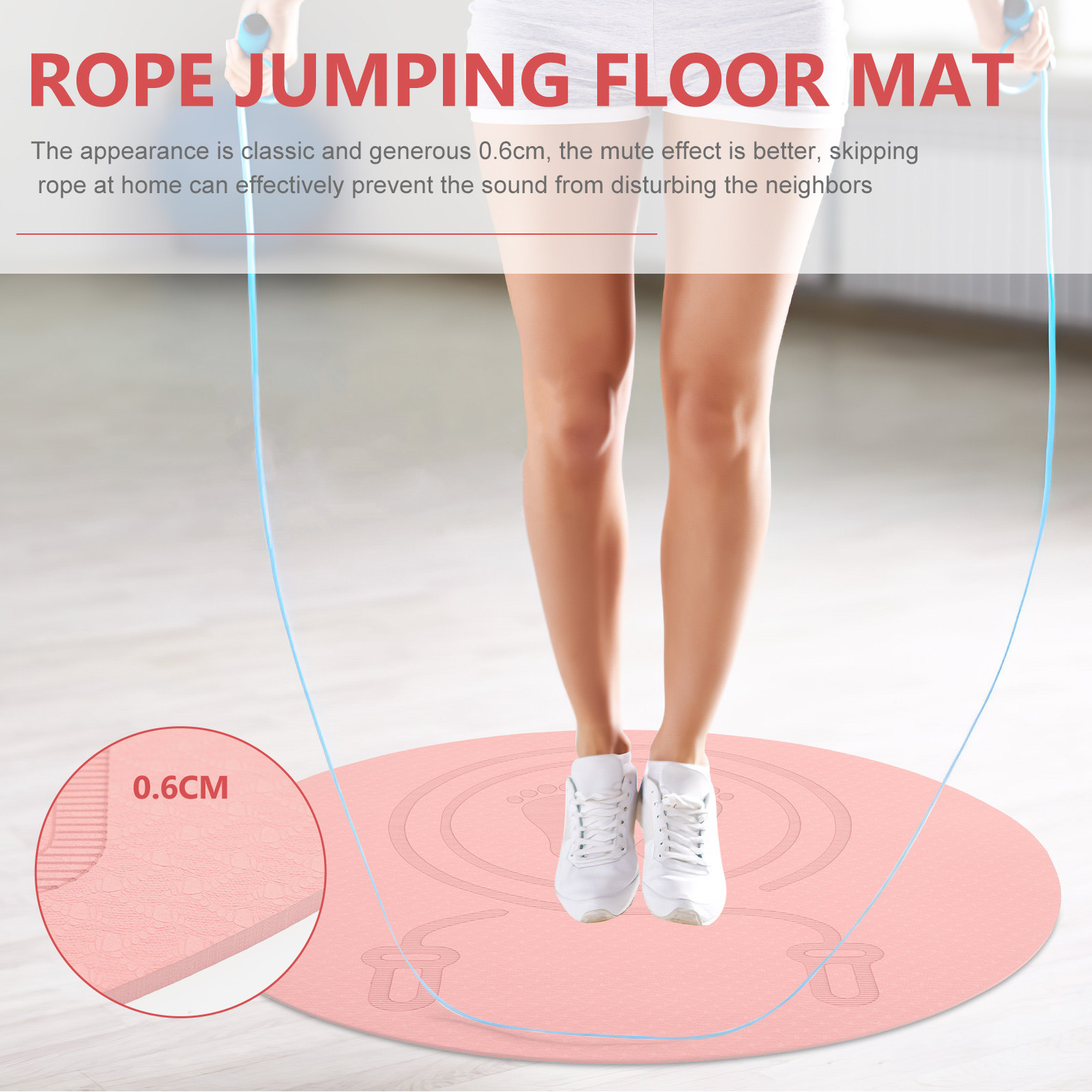 Tpe Jump Rope Mat Non-Slip Ela - Pilates Yoga Home Workout review and price