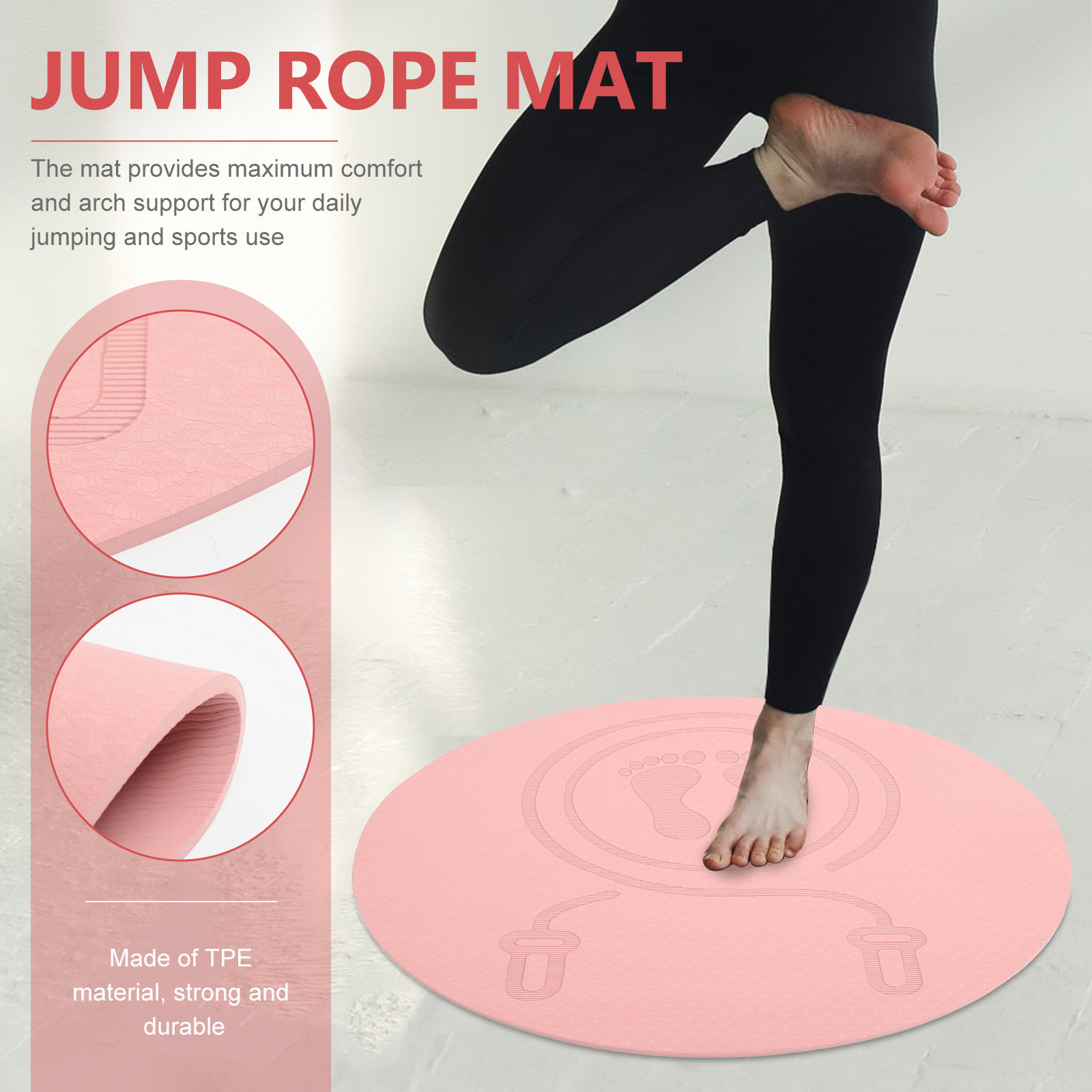 Tpe Jump Rope Mat Non-Slip Ela - Pilates Yoga Home Workout review and price